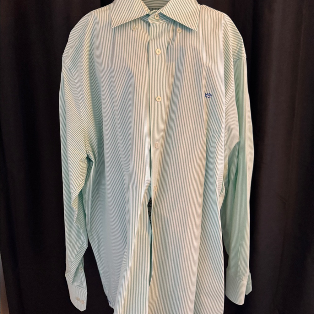 Men's Green Striped Shirt